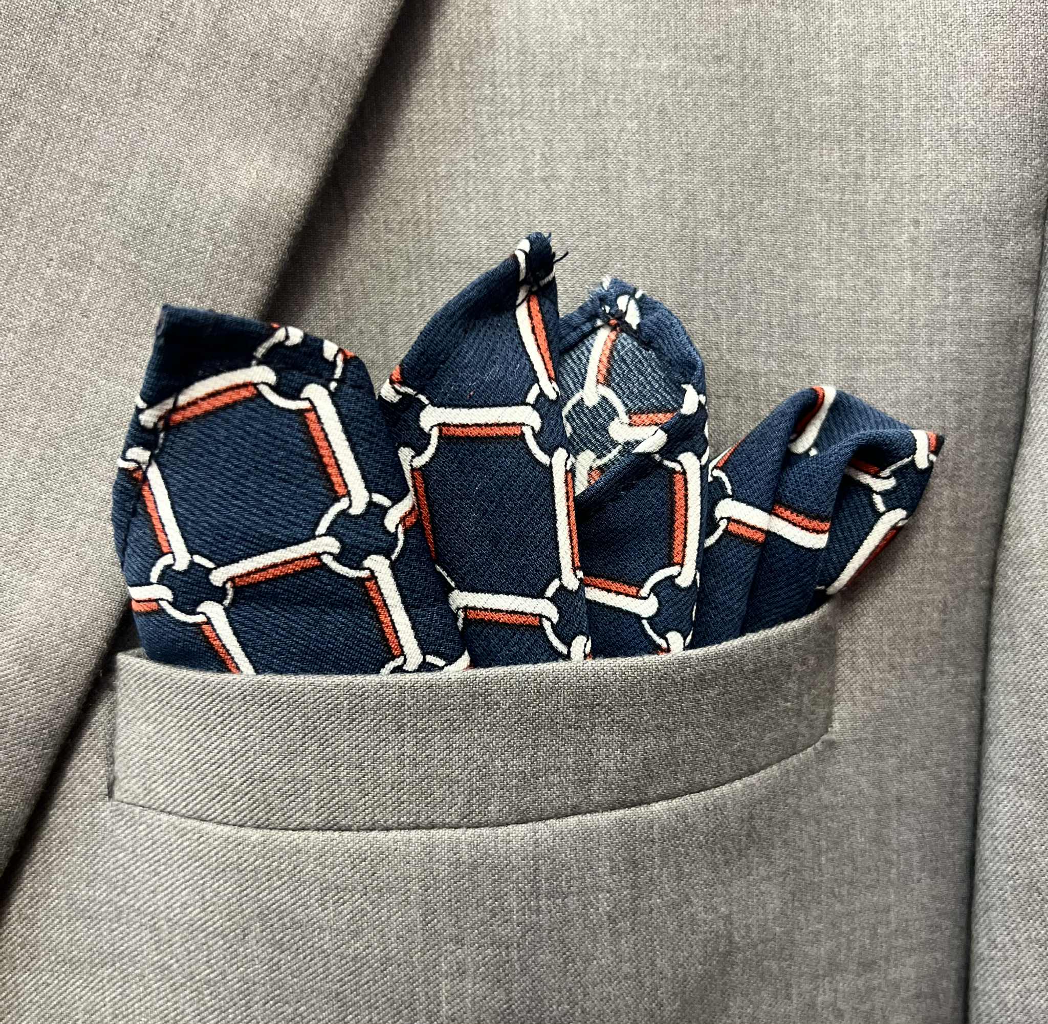 13 BY 13 inches Nautical Chain Pocket Square