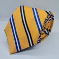 100% Polyester Mustard Derby Stripes Tie