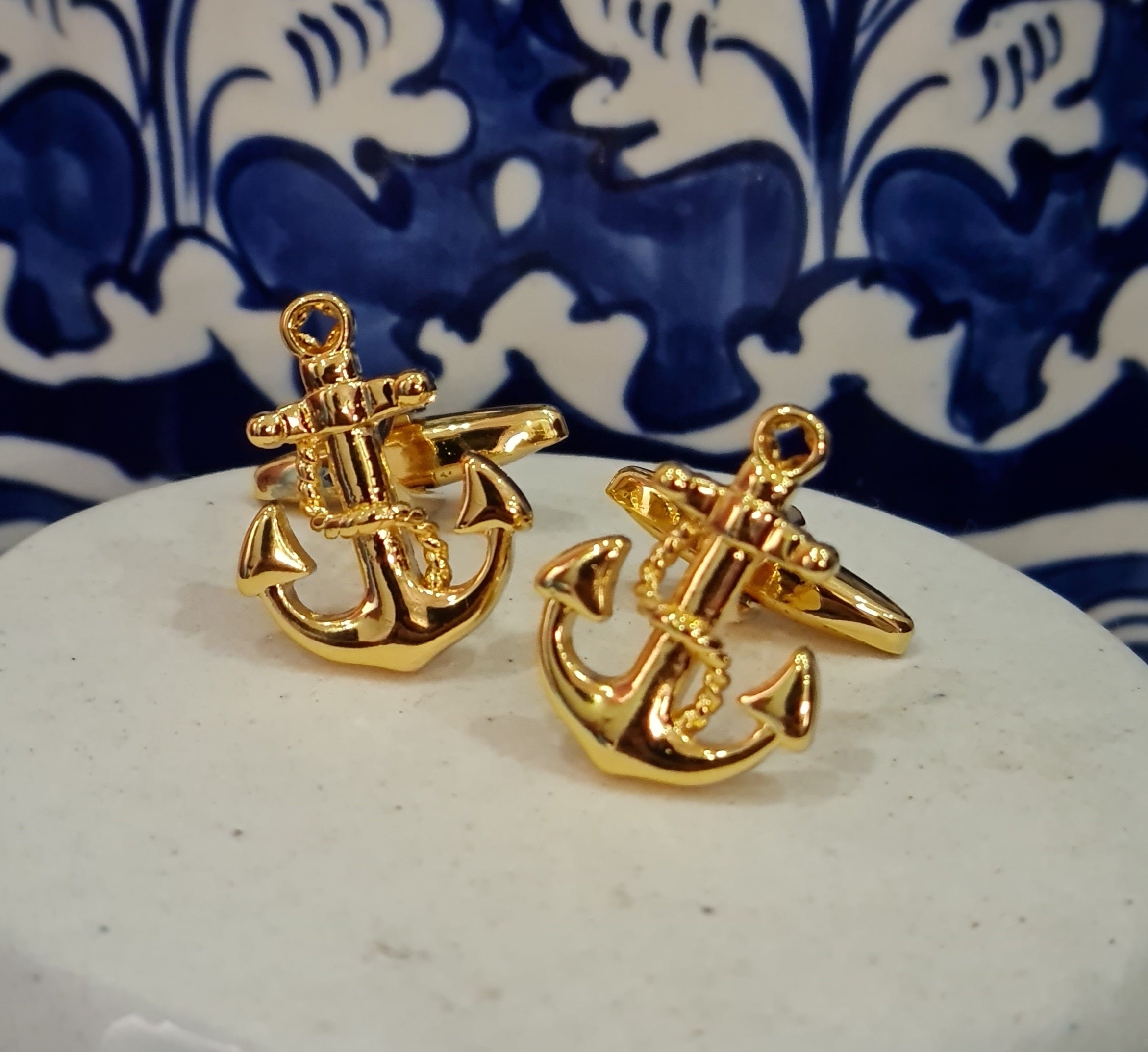 Nautical Gold Anchor Cufflinks